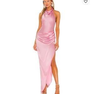 Amanda Uprichard Revolve Samba Gown in Flamingo Baby Pink